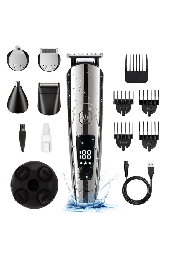 All-in-One Beard Trimmer for Men: Electric Razors and Hair Clippers Set - Professional Grooming Kit T-Blade Trimmer, Hair Trimmer, Nose Hair Trimmer, Gifts for Him & Father