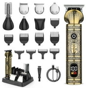 Beard Trimmer for Men, Professional Mens T-Blade Trimmer Electric Shaver Razor, Nose Body Trimmer Hair Cutting Kit Cordless 6 in 1, Grooming Kit Gifts for Men