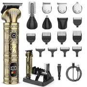 Beard Trimmer for Men, 6 in 1 T-Blade Hair Clippers,  Electric Razor Shavers for Men, LED Display, Grooming Kit for Nose Mustache Body Facial Men Gifts
