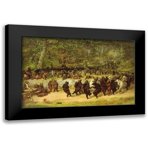 Beard, William Holbrook 14x10 Black Modern Framed Museum Art Print Titled - The Bear Dance