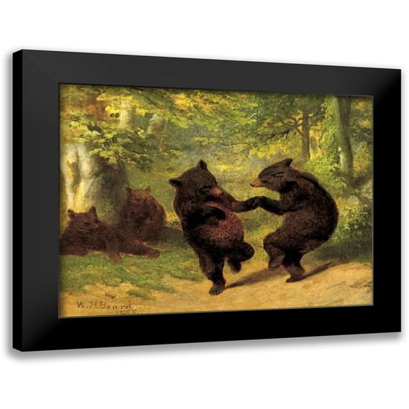 Beard, William Holbrook 14x12 Black Modern Framed Museum Art Print Titled - Dancing Bears