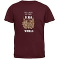 thumbnail image 1 of Beard Woman Shirt Maroon Adult T-Shirt - Small, 1 of 1