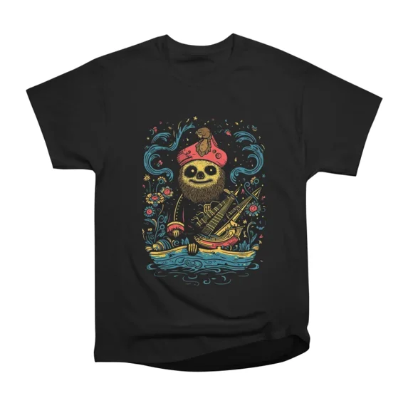 Bearded Aquatic Sloth T-Shirt Tee Gift For Him Merch For Her Apparel ...