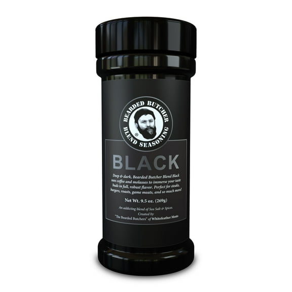 Bearded Butchers Black Seasoning, 9.5 oz – Coffee & Molasses Flavor for Steak, Brisket & More