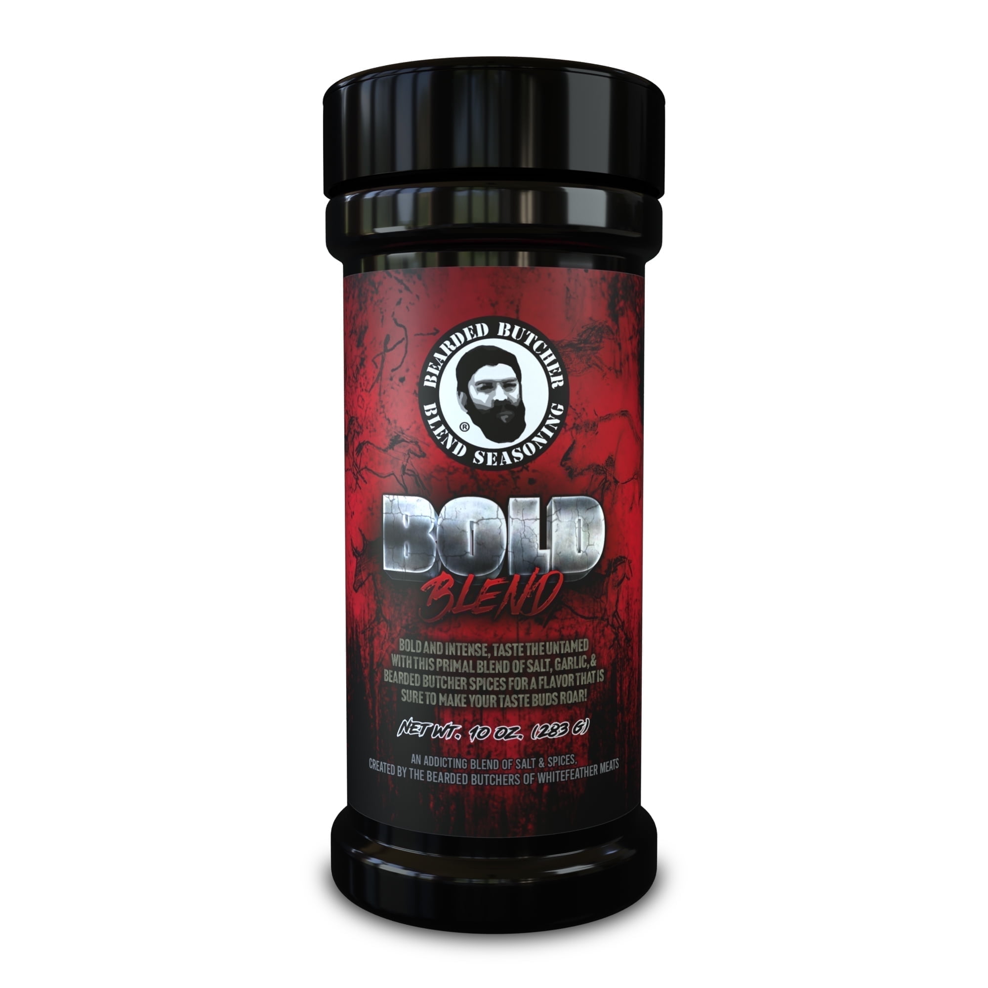 Bearded Butchers Bold Blend 10 oz  Primal Salt, Garlic & Spice Seasoning for Steaks, Burgers, Roasts & Game Meats  No MSG, Gluten-Free, No Sugar