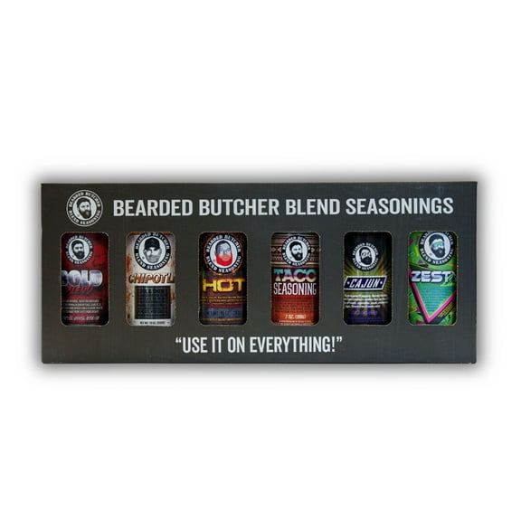 The Bearded Butchers Mexican-Style Hot & Mild 6-Pack Seasoning Bundle – Bold, Chipotle, Hot, Taco, Cajun & Zesty Lime Blends – Gluten-Free, No MSG, Perfect for Tex-Mex & More