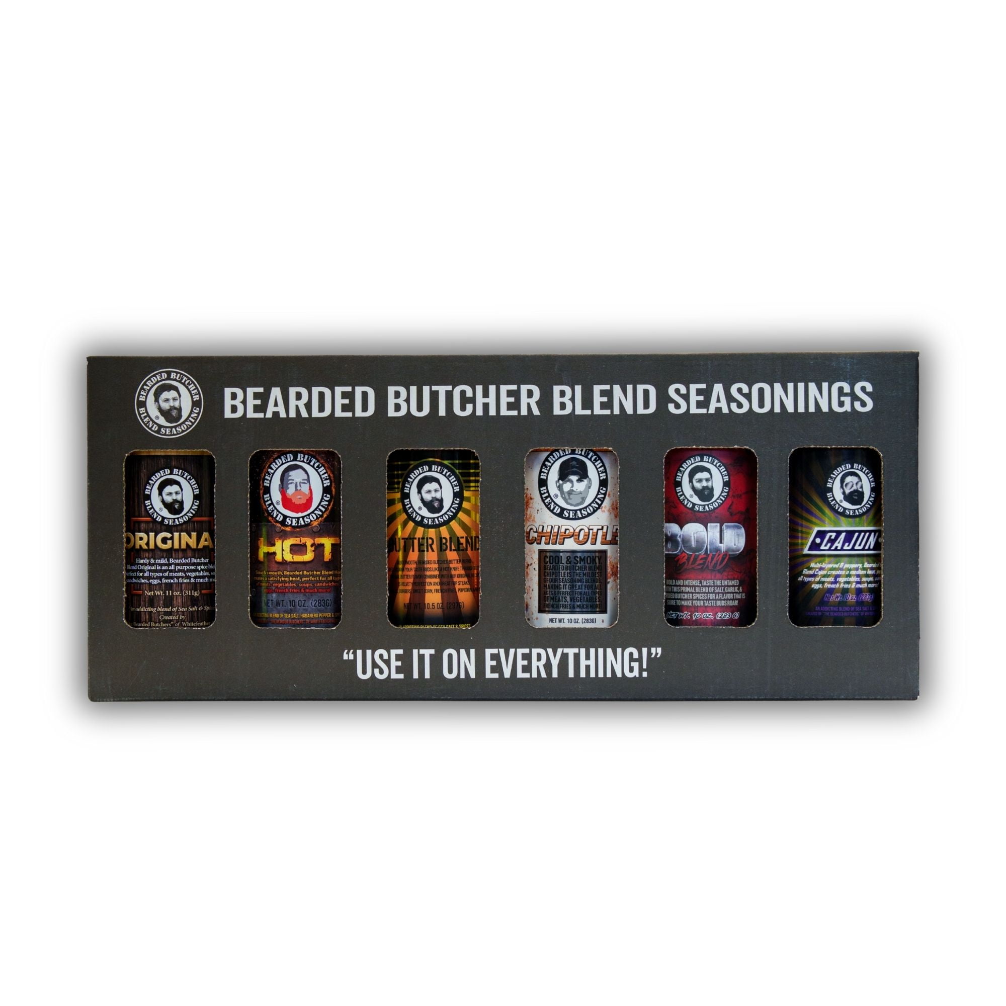 Bearded Butchers 4-Pack Seasoning Bundle (Cajun, Bold, Ranch, Black) - No MSG, Versatile Rubs For Steak, Chicken, Pork & More