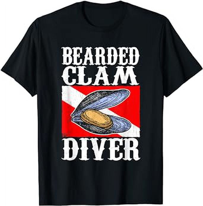 Bearded Clam DIver Fishy Smell Adult Joke Hairy Pun TShirt