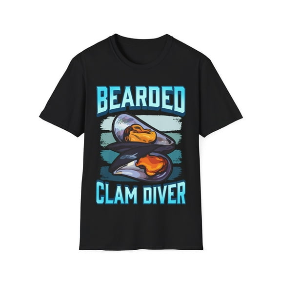 Bearded Clam Diver Fishy Smell Adult Joke Hairy Novelty Art Unisex T-Shirt