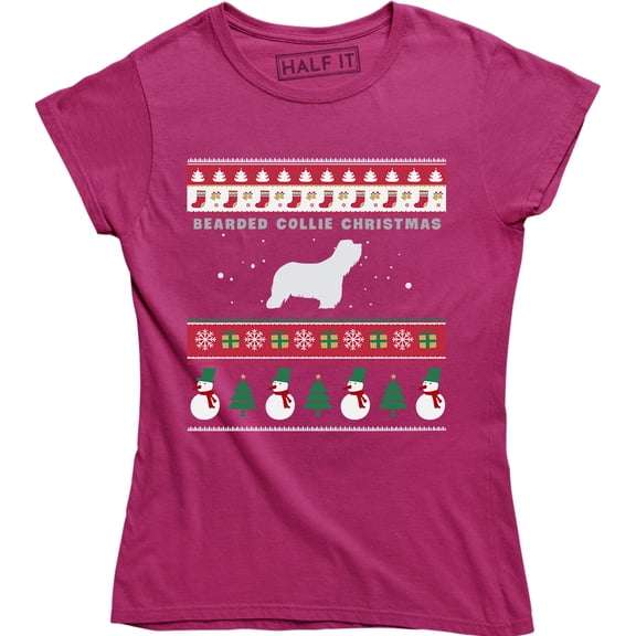 Bearded Collie Christmas - Xmas Holiday Dog Women's T-Shirt