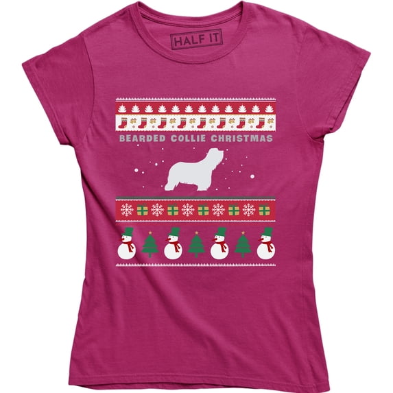 Bearded Collie Christmas - Xmas Holiday Dog Women's T-Shirt