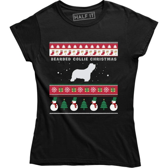 Bearded Collie Christmas - Xmas Holiday Dog Women's T-Shirt