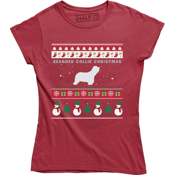 Bearded Collie Christmas - Xmas Holiday Dog Women's T-Shirt
