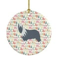 thumbnail image 1 of Bearded Collie Dog Merry Christmas Ceramic Ornament 2.8 in x 2.8 in, 1 of 3
