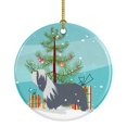 thumbnail image 1 of Bearded Collie Dog Merry Christmas Tree Ceramic Ornament, 1 of 1