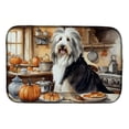 thumbnail image 1 of Bearded Collie Fall Kitchen Pumpkins Dish Drying Mat 14 in x 21 in, 1 of 5