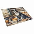 thumbnail image 1 of Bearded Collie Fall Kitchen Pumpkins Glass Cutting Board Large 12 in x 15 in, 1 of 5