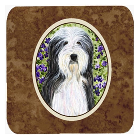 Bearded Collie Foam Coasters - Set 4