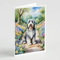 thumbnail image 1 of Bearded Collie Spring Garden Greeting Cards Pack of 8 7 in x 5 in, 1 of 2