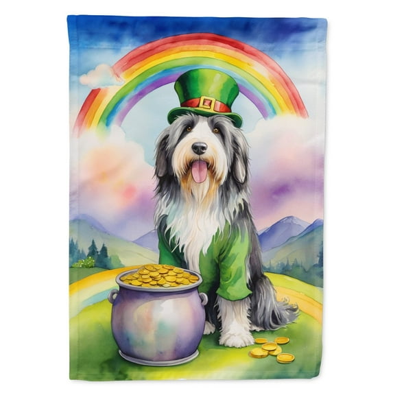 Bearded Collie St Patrick's Day House Flag 28 in x 40 in