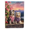 thumbnail image 1 of Bearded Collie Two Hearts House Flag, 1 of 7