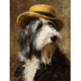 thumbnail image 1 of Bearded Collie Wearing Hat Oil Painting Canvas Print Wall Art for Living Room Bedroom Kitchen Dorm Decor, 1 of 8
