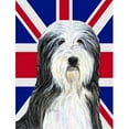 thumbnail image 1 of Bearded Collie With English Union Jack British Flag Flag Canvas House Size, 1 of 1