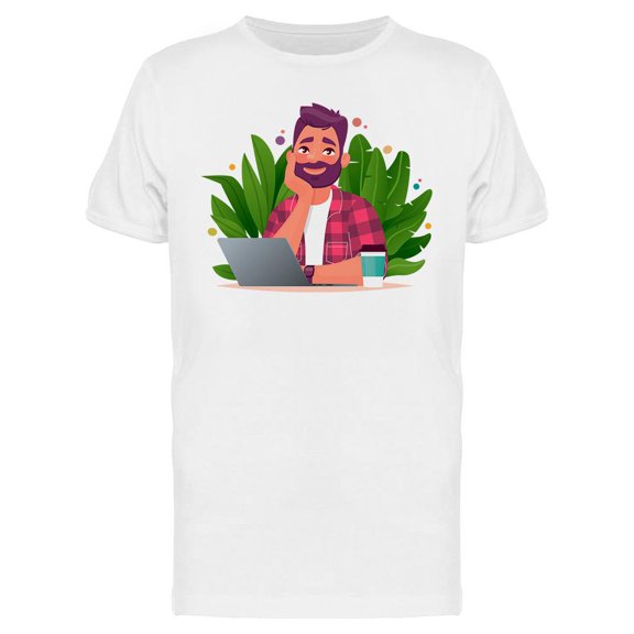 Bearded Digital Artist T-Shirt Men -Image by Shutterstock, Male Small