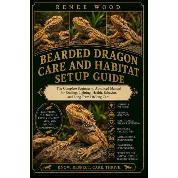Bearded Dragon Care and Habitat Setup Guide: The Complete Beginner to Advanced Manual for Feeding, Lighting, Health, Beh, (Paperback)