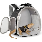 Halinfer Dragon Backpack with Harness Leash, Ventilated Space Capsule Travel Carrier for Small Animals & Reptiles