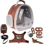 Bearded Dragon Carrier Backpack with Two Security Printing Harness with Leash Sets, Reptile Lizard Travel Bag to Carry and Transport Small Animal Kitten Bunny Guinea Pig to Vet