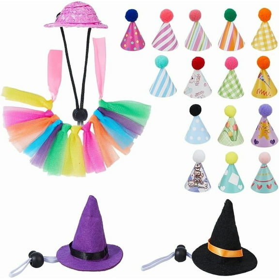 Bearded Dragon Clothes Costume 33PCS Bearded Dragon Hat with 1PC Lizard Adjustable Tutu Skirt Lizard Christmas Birthday Costume Outfit Small Reptile Pet Photo Props Mixed Color