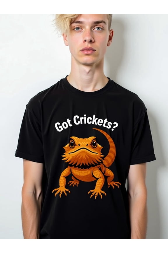 Bearded Dragon Crickets T-Shirt Mens funny t shirts black funny casual For summer Casual Daily Wear Funny Unisex Shirt Short Sleeve tshirts