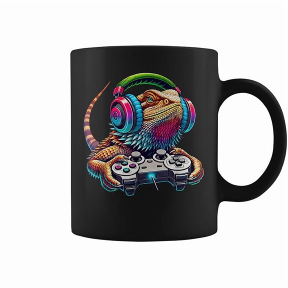 Bearded Dragon Gamer Lizard Gaming Video Games Coffee Mugs