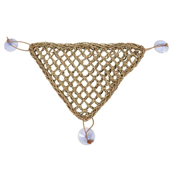 Bearded Dragon Hammock Lizard ,100% Natural Seagrass Fibers for Reptiles,Geckos,,Hermit Crabs and Snakes,Triangular and Plastic Terrarium Plant Leaves