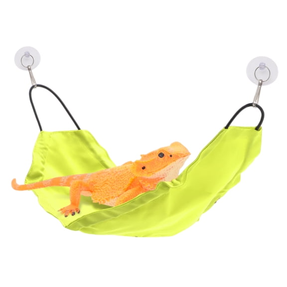 Unique Bargains Bearded Dragon Hammock Lizard Hammock with Suction Cups and Hooks Bearded Dragon Tank Accessories Reptile Lounger for Chameleon Geckos 1 Set Fluorescent Yellow