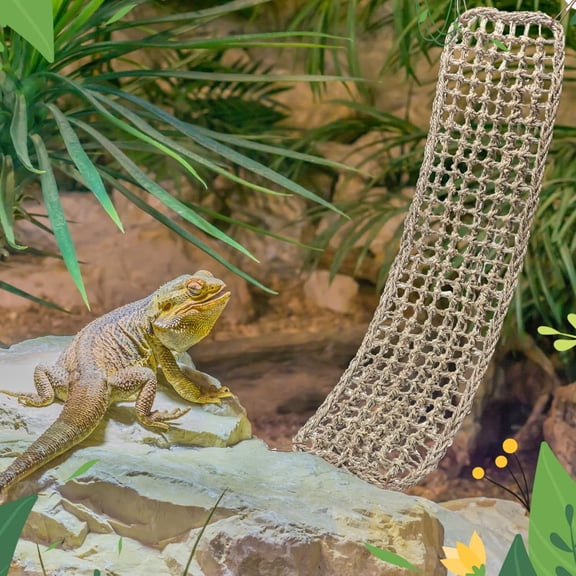 Bearded Dragon Hammock Lizard Reptile Climbing Lounger Seagrass Fiber Habitat Tank Accessories for Hermit Crab Gecko Snake Iguana Amphibian