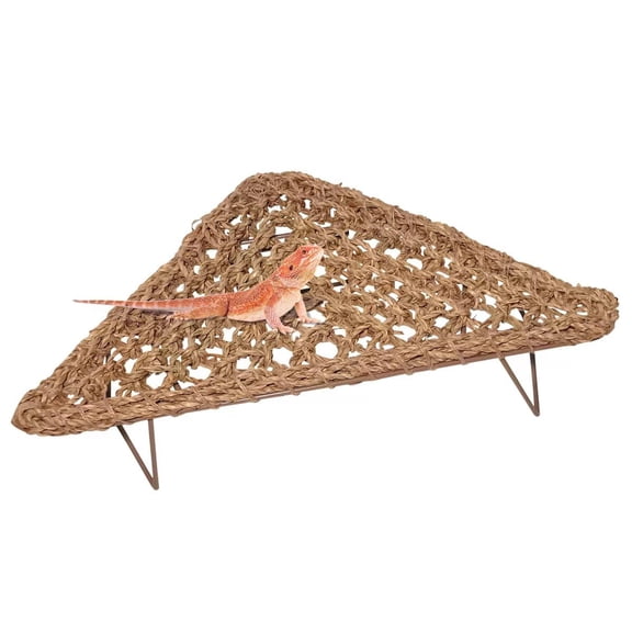 Bearded Dragon Hammock Reptile Tank Accessories Decor Triangle Basking Platform Metal Legs Bed Habitat for Lizard Leopard Gecko Snake Hermit Crab and Frog
