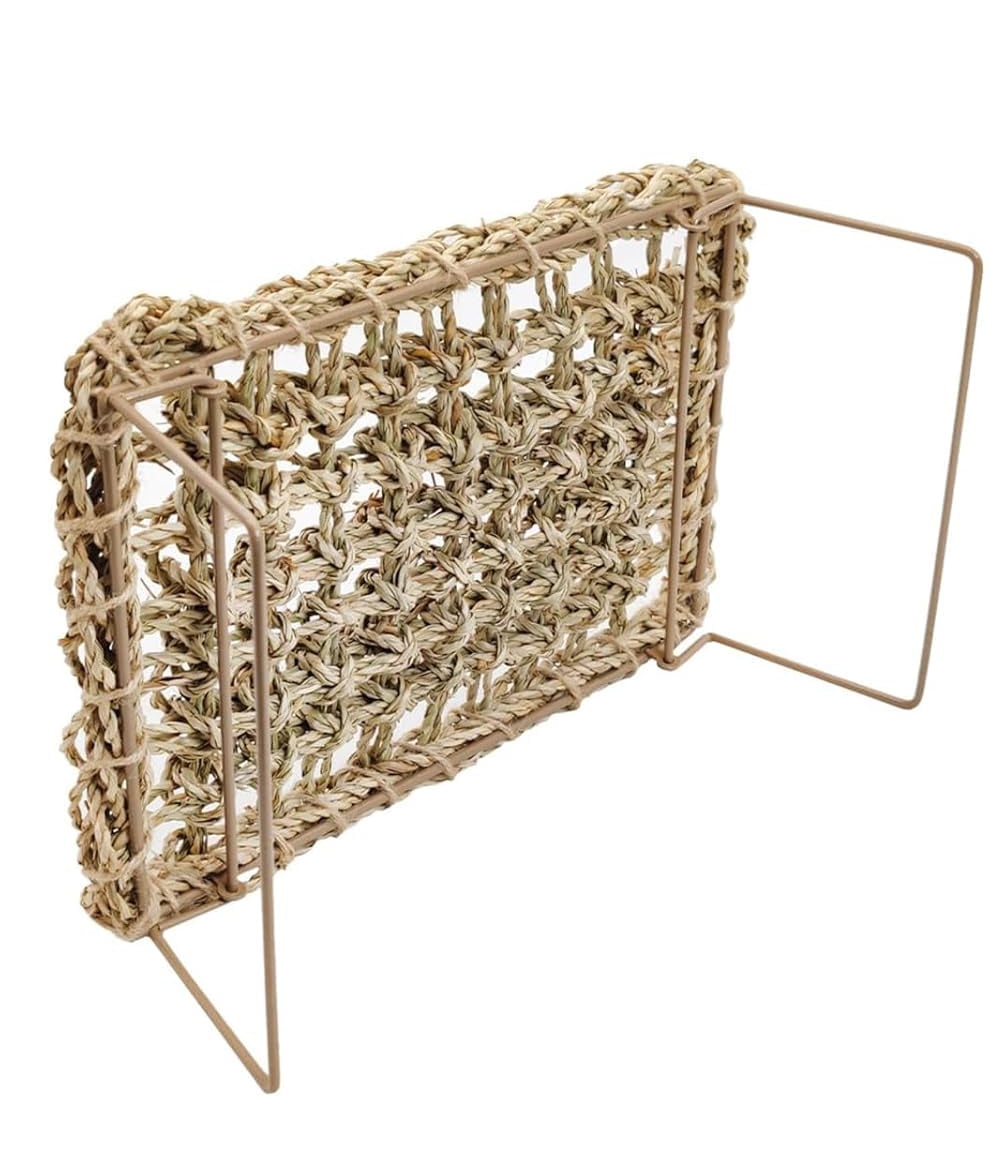 Bearded Dragon Hammock - Reptile Tank Accessories with Adjustable Metal Legs - Natural Seagrass Basking Platform Bed Habitat