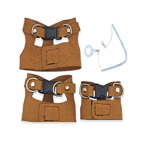 Bearded Dragon Harness And Leash Set Faux Leather Reptile Lizard Harness with Retractable Leash Small Animal Traction Rope Walking Vest Accessories for Amphibians
