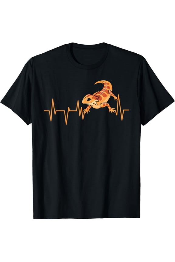 Bearded Dragon Heartbeat ECG Reptile Lovers Womens Mens Kids T-Shirtmen and women can wear, black, white, gifts.S,M,L,XL,2XL,3XL,238XL