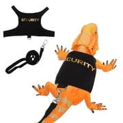 Bearded Dragon Leash Adjustable Lizard Reptiles Harness Bearded Dragon Harness Escape-Proof Harness Clothes for Walkings Outdoor Black 1 Set