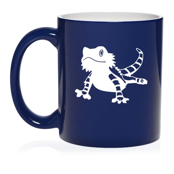 Bearded Dragon Lizard Ceramic Coffee Mug Tea Cup Gift for Her, Him, Friend, Coworker, Wife, Husband (11oz Blue)