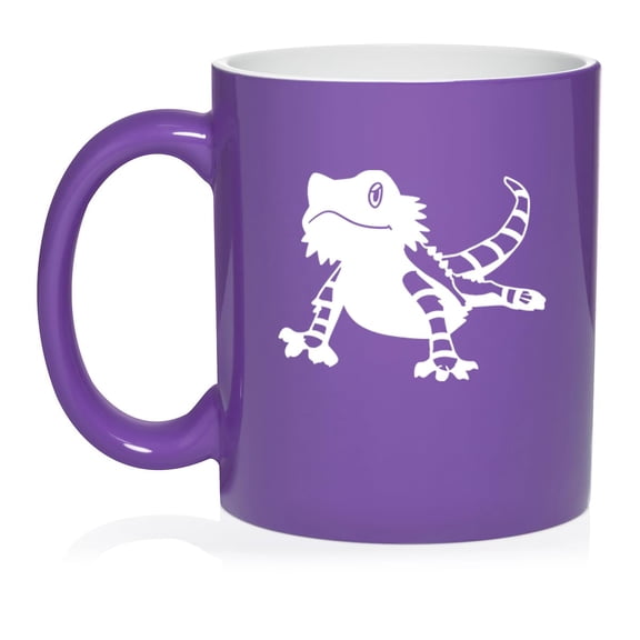 Bearded Dragon Lizard Ceramic Coffee Mug Tea Cup Gift for Her, Him, Friend, Coworker, Wife, Husband (11oz Purple)