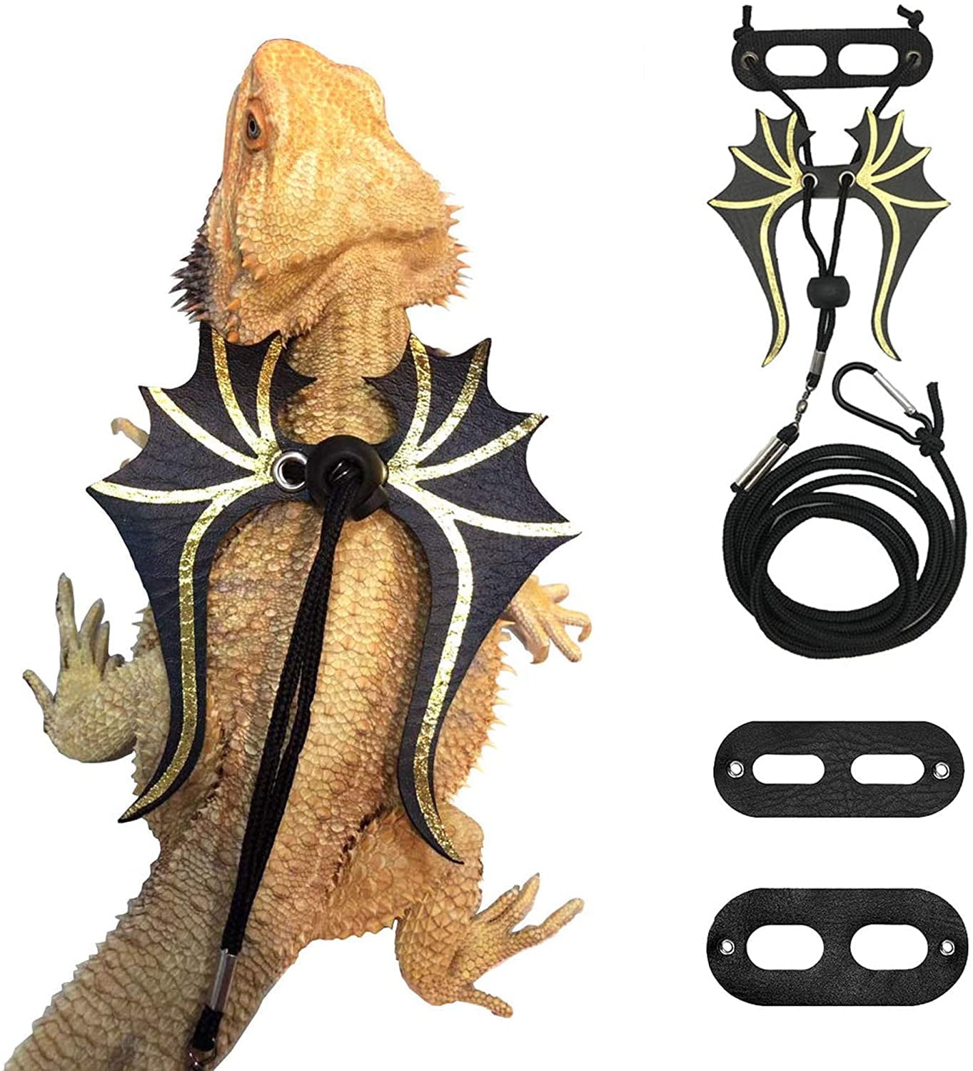 Lizard Leach Bearded Dragon Lizard Leash Harness - 3 Size Pack Dinosaur Wing Lizard ...