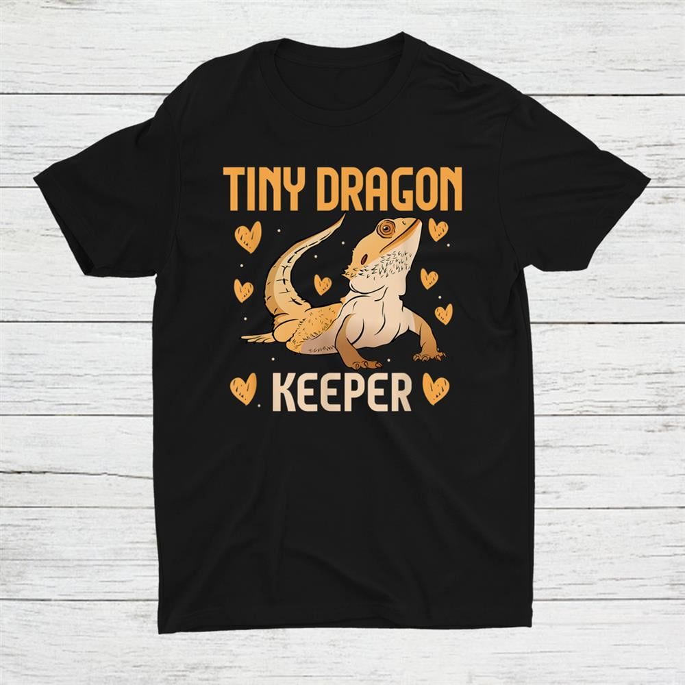 Bearded Dragon Lizard Tiny Dragon Keeper Herpetologist Shirt Gift Black