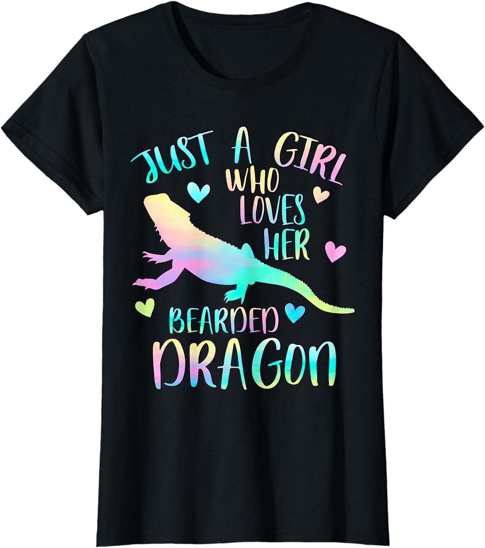 Bearded Dragon Lover Women's Graphic Tee Cute Dragon Print Shirt