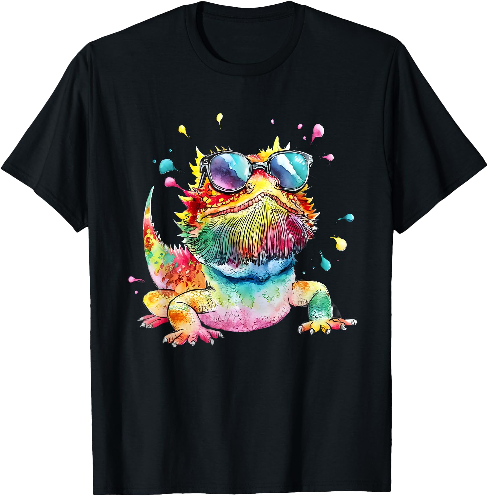Bearded Dragon Men Woman Colorful Watercolor Bearded Dragon T-Shirt ...
