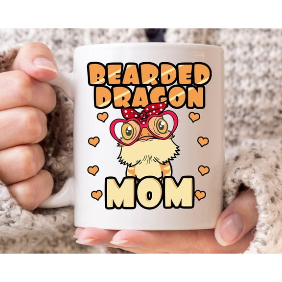 Bearded Dragon Mom Mug, Funnizard for Loving Mommies, Funnizard Mother's Day Coffee Cup GifT1 Idea for Mothers and Gecko Lover