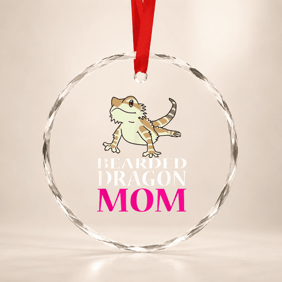 Bearded Dragon Mom Pet Owners Lizard Glass Ornament